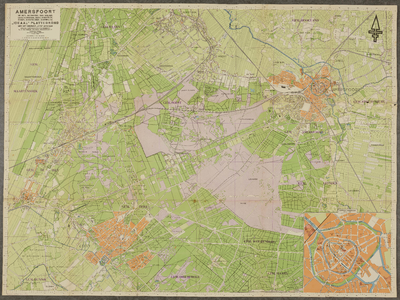 217064 Kaart van een deel van de Utrechtse Heuvelrug, het gebied ten zuidwesten van Amersfoort tussen de plaatsen ...